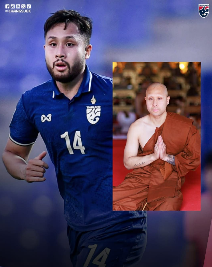 Vì sao cựu tiền đạo U23 Thái Lan bỏ châu Âu về nước đi tu?