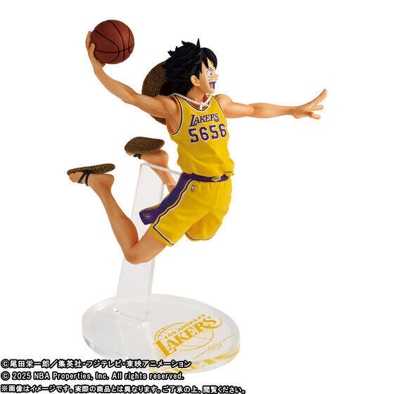 ONE PIECE×NBA】6チームのユニフォームを着たルフィのフィギュア、二次