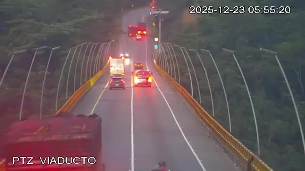 Motorist caught on CCTV driving the wrong way into oncoming traffic