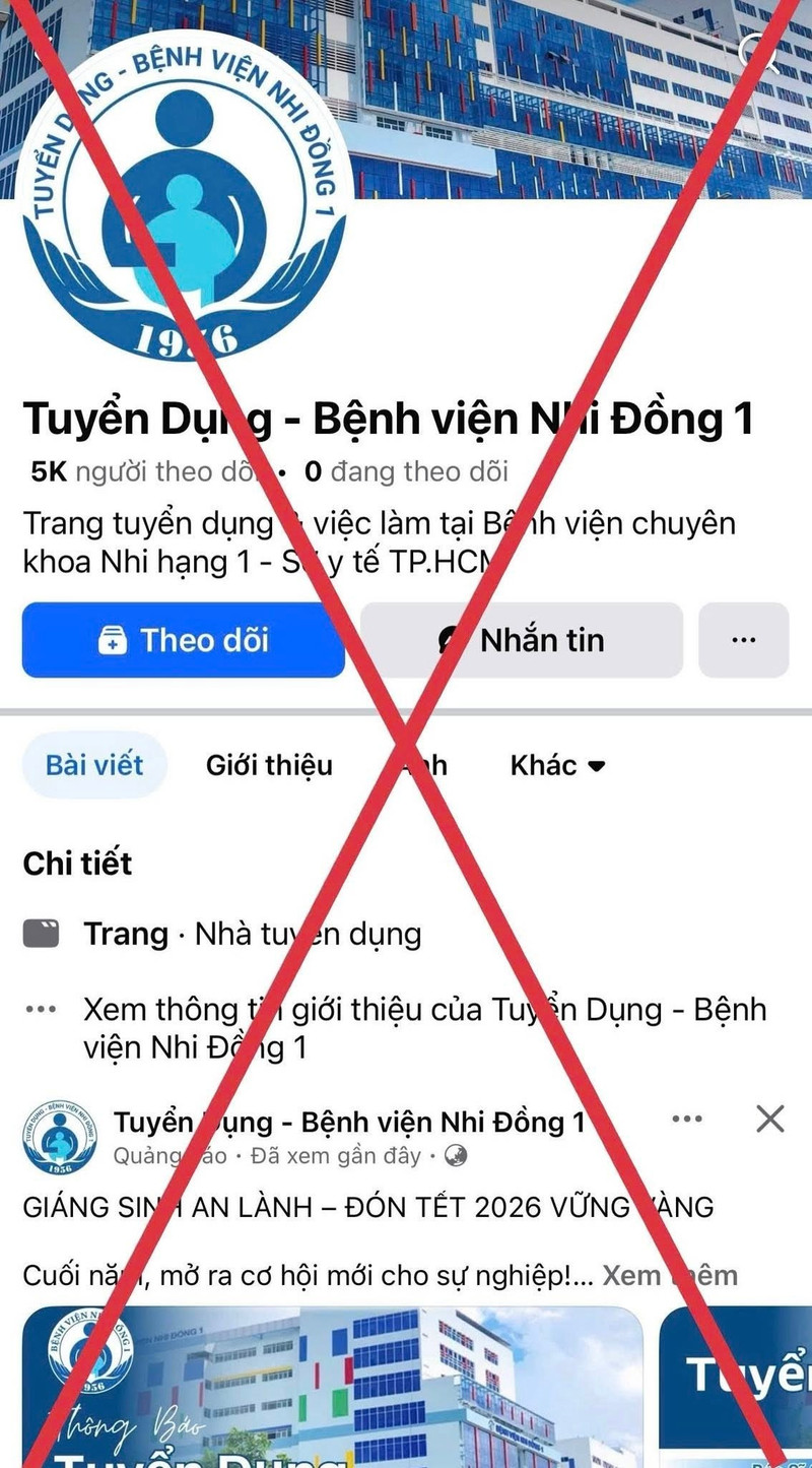 Bị mạo danh tuyển dụng để lừa đảo, Bệnh viện Nhi Đồng 1 cảnh báo khẩn