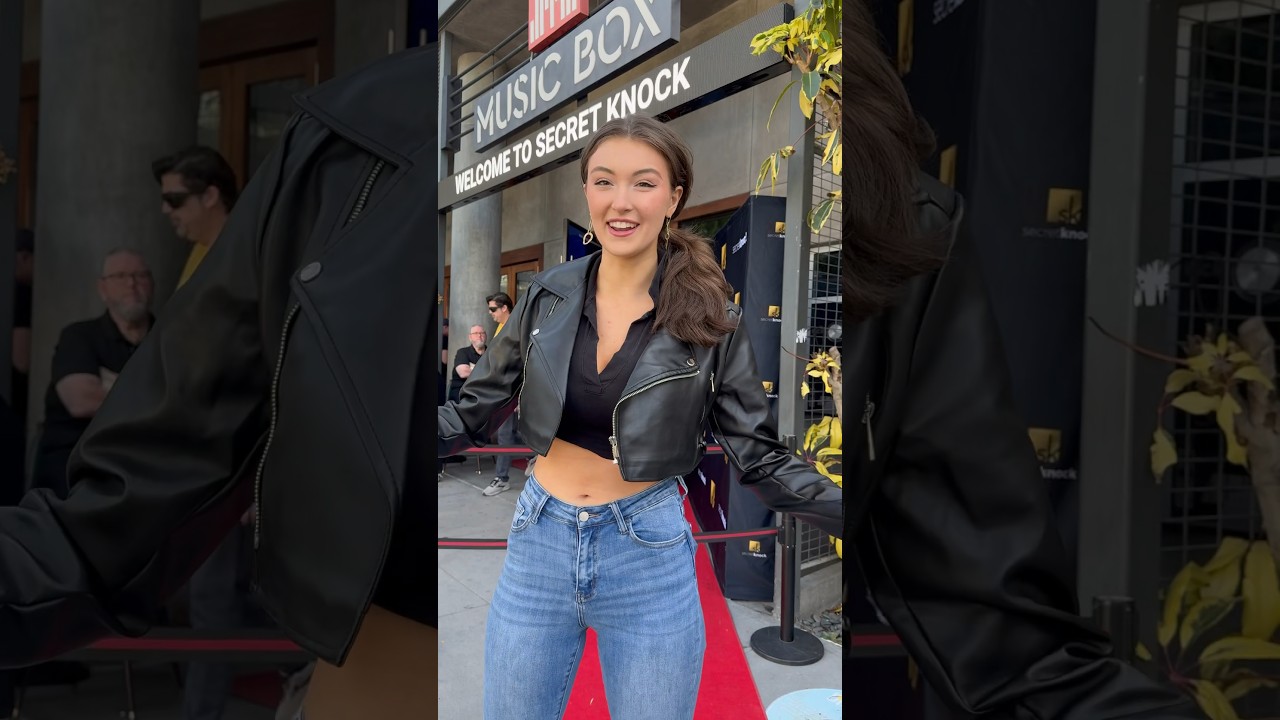 Model demonstrates secret knock for fun party entertainment