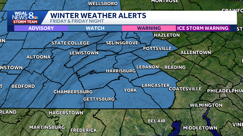 Alert day ahead: Winter storm watch for snow, sleet, freezing rain
