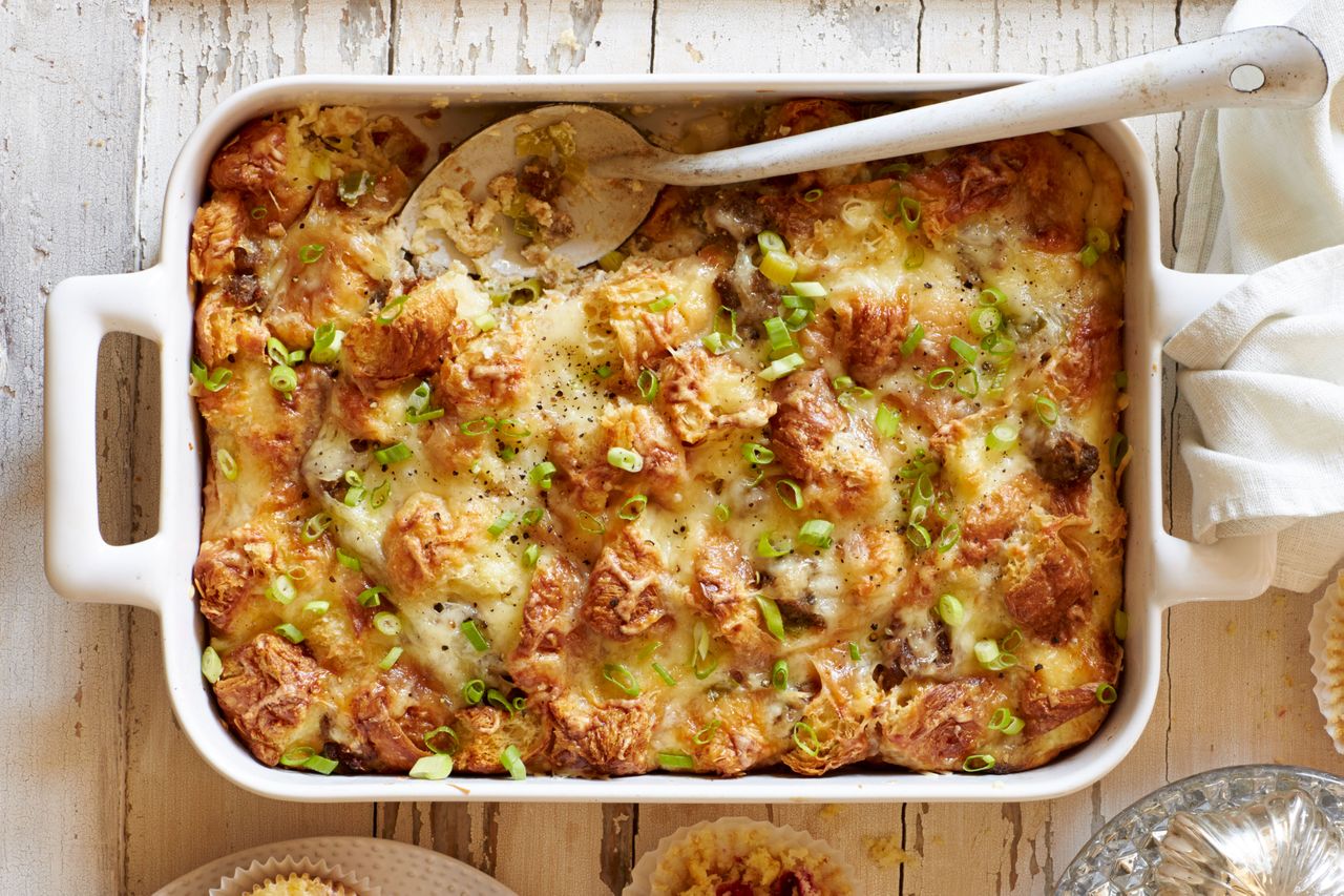 sausage and croissant breakfast casserole - southern living