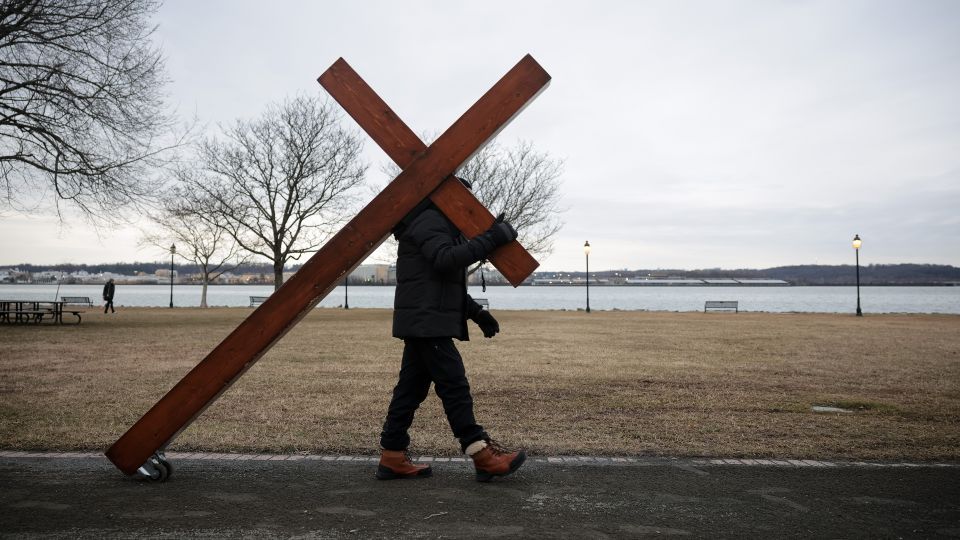 When communities are grieving, he comes bearing a 10-foot cross. Here’s ...