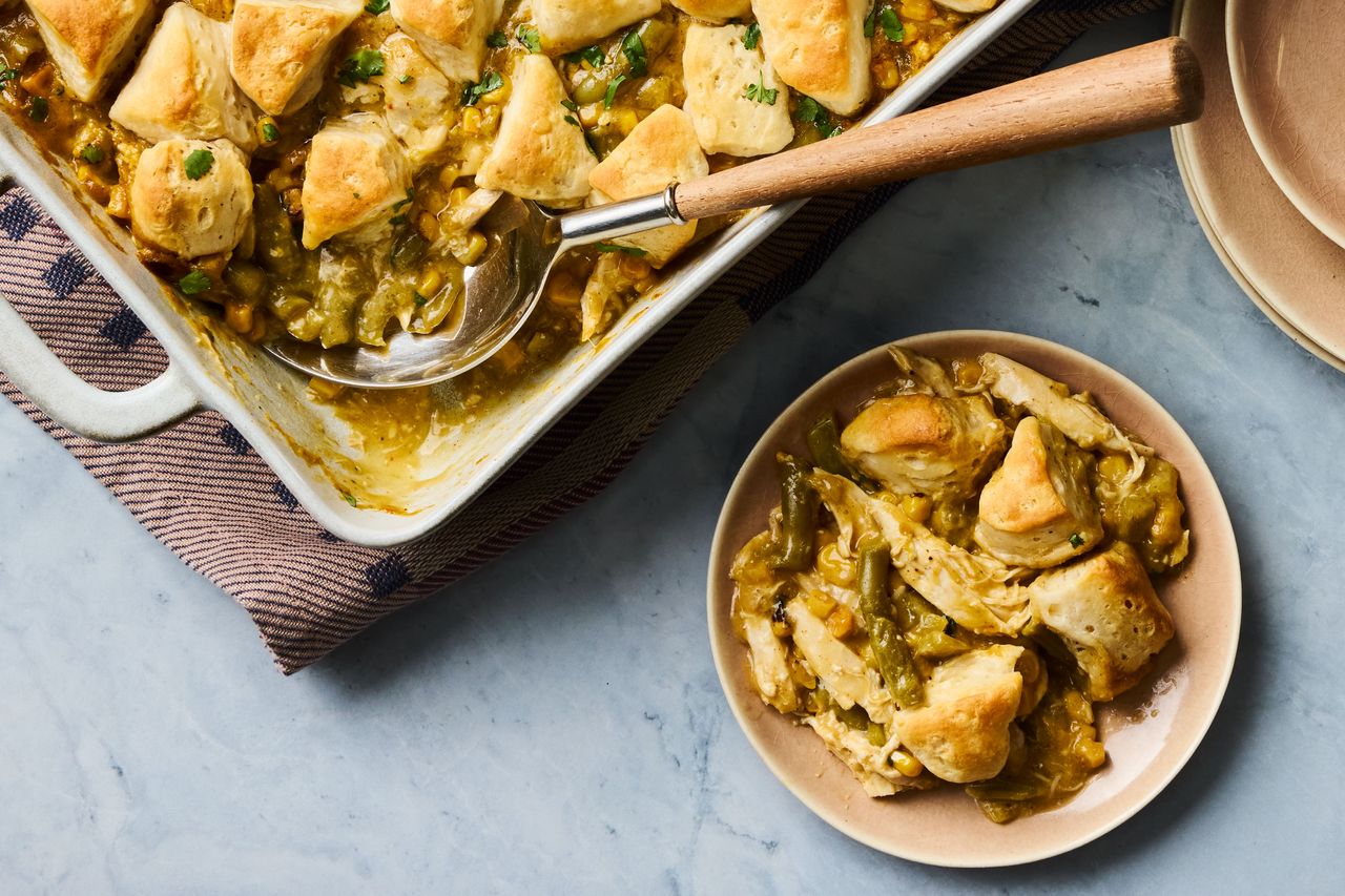 Southern Living Seven Can Casserole in a bowl to serve