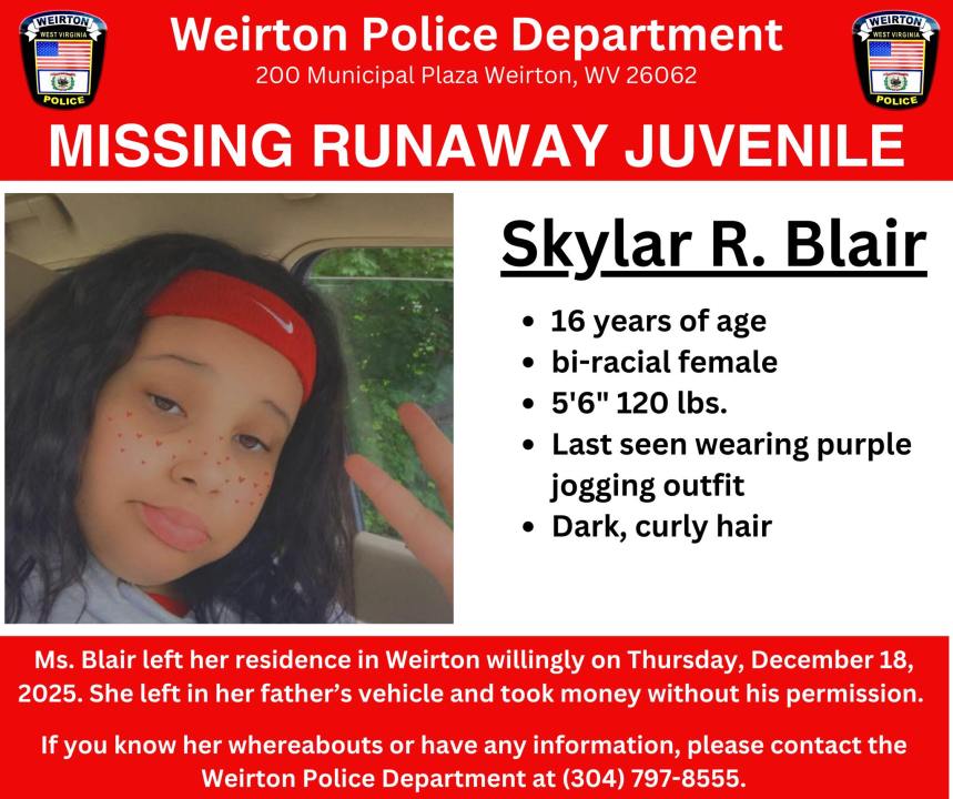 Missing teen West Virginia: Local police seek public’s help in locating ...