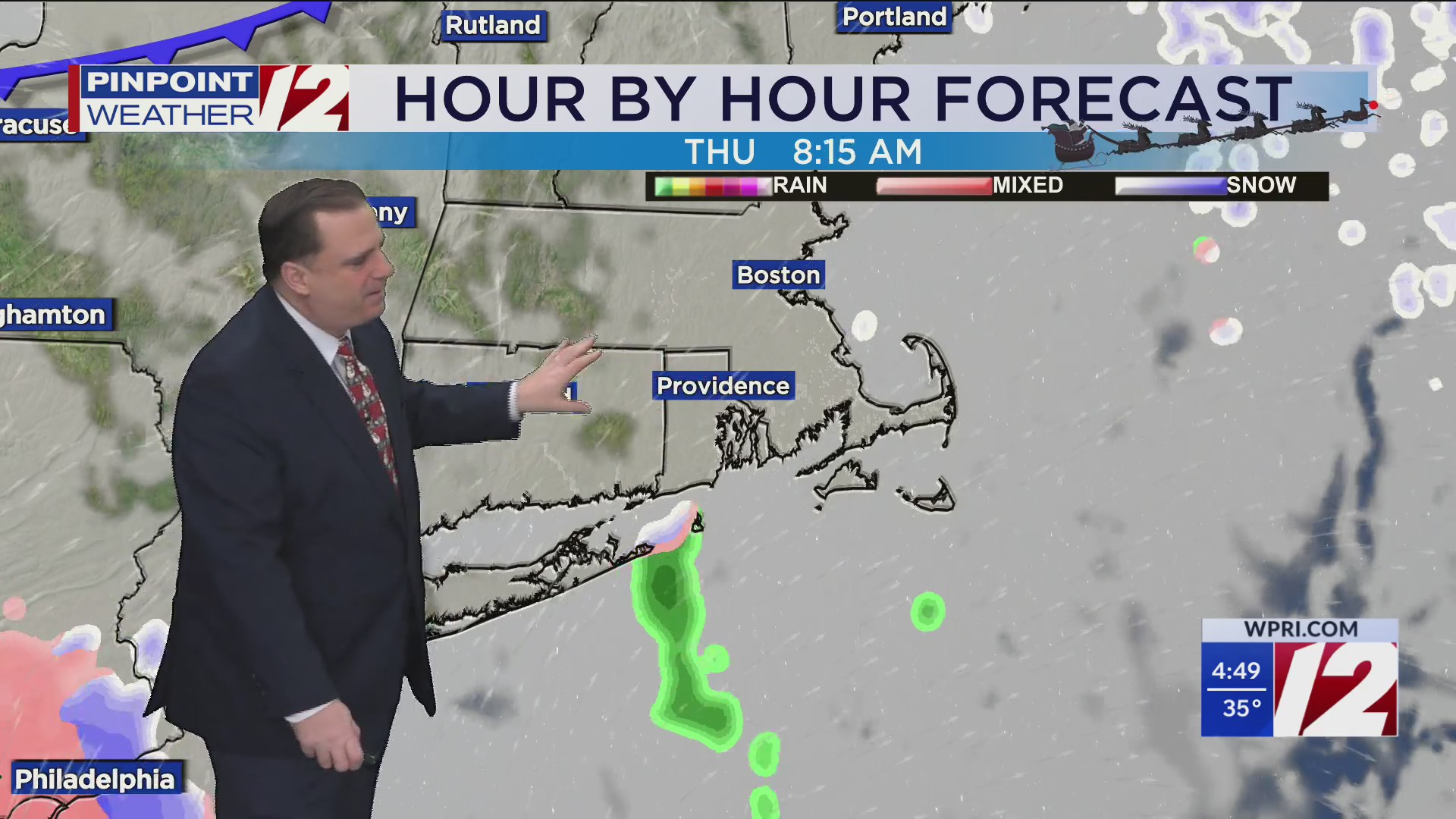WPRI 12 weather forecast for 12/24/25: Becoming windy today