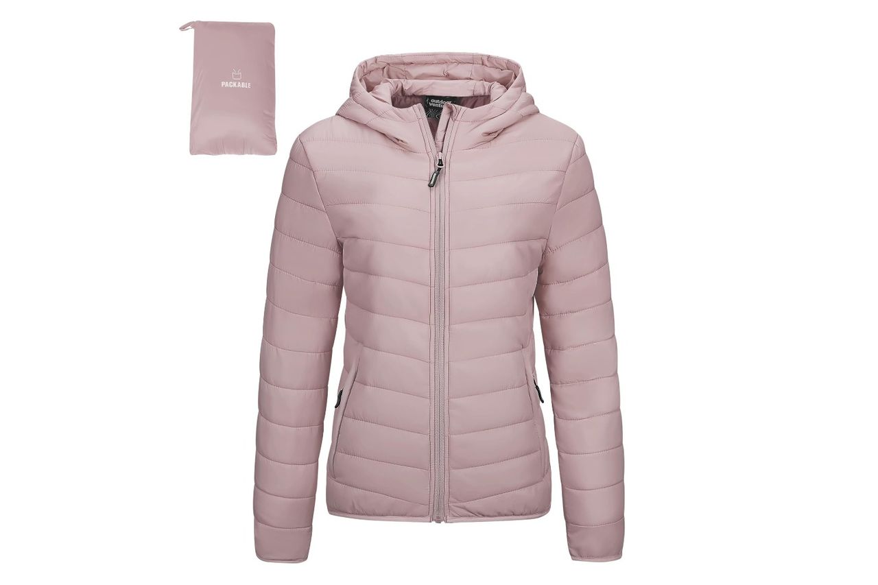 Amazon Outdoor Ventures Women's Packable Lightweight Full-Zip Puffer Jacket