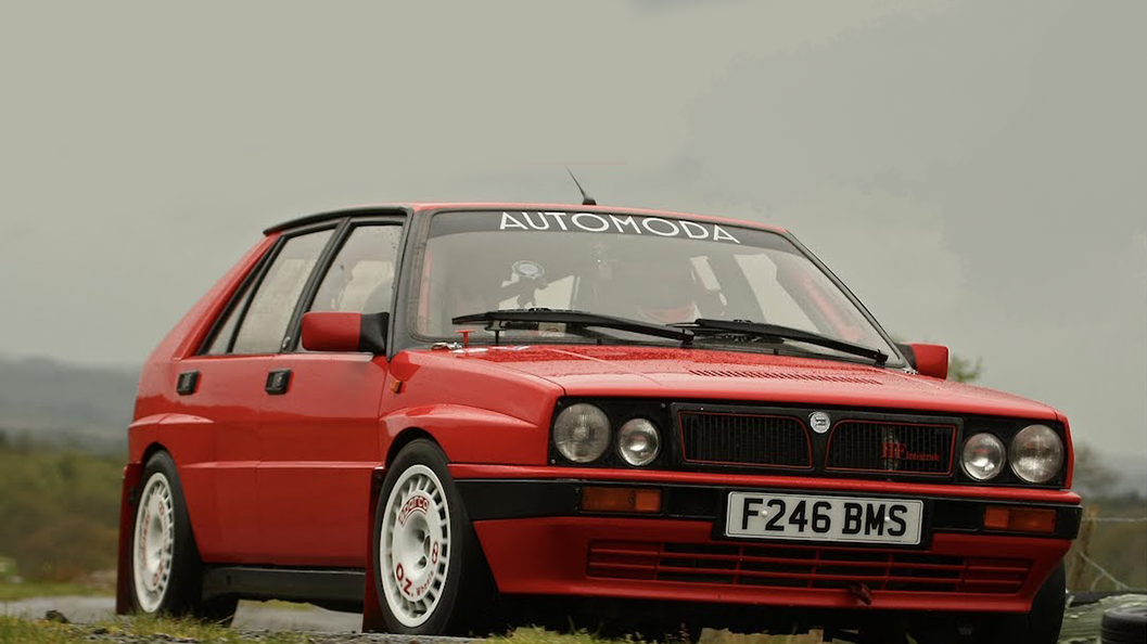 First rally stage drive in Lancia Delta