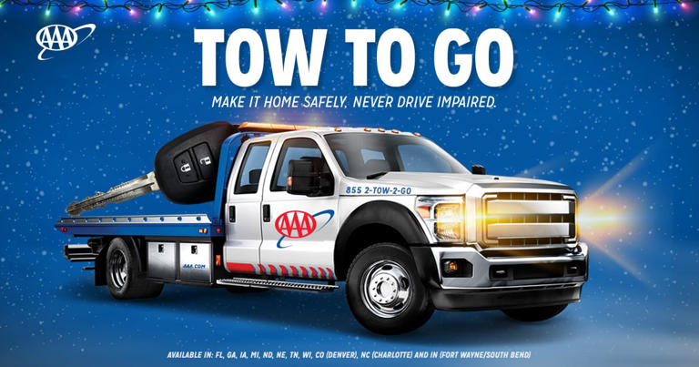 AAA activates 'Tow to Go' program for holidays, starts Christmas Eve