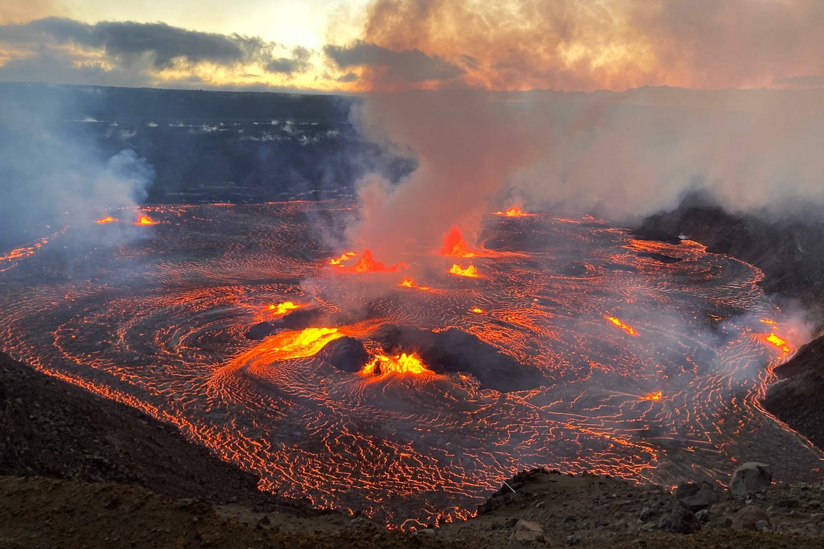 Hawaii’s Kilauea volcano has erupted for a year with 1,400ft high lava