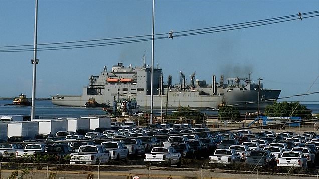 US naval cargo spotted docking in Puerto Rico as military buildup continues<br><br>