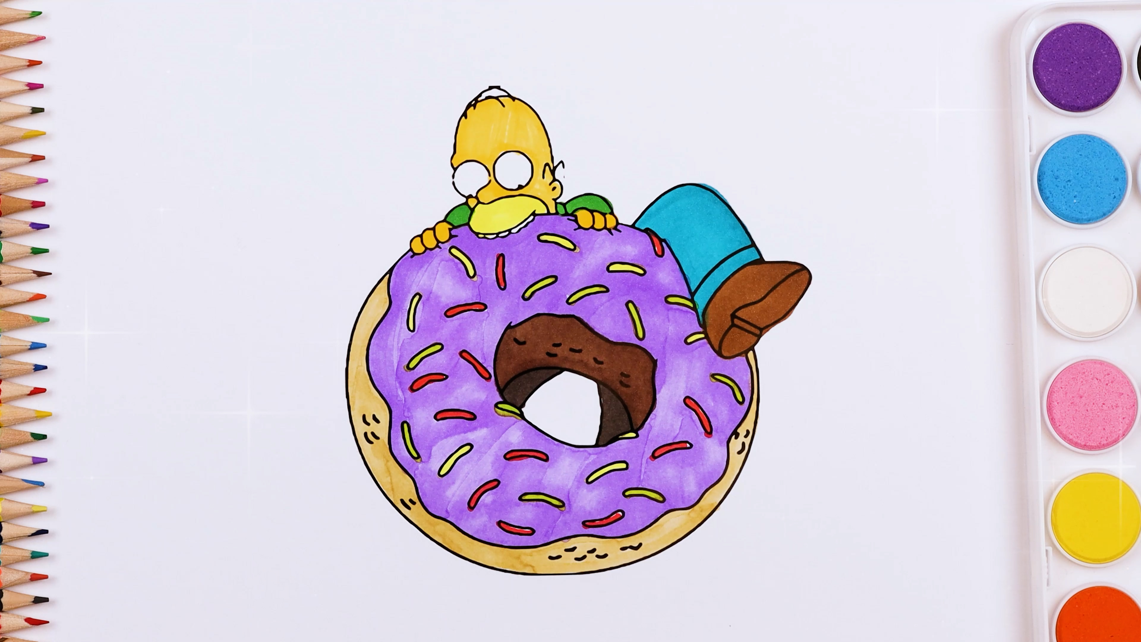 Learn colors with Homer Simpson coloring activity