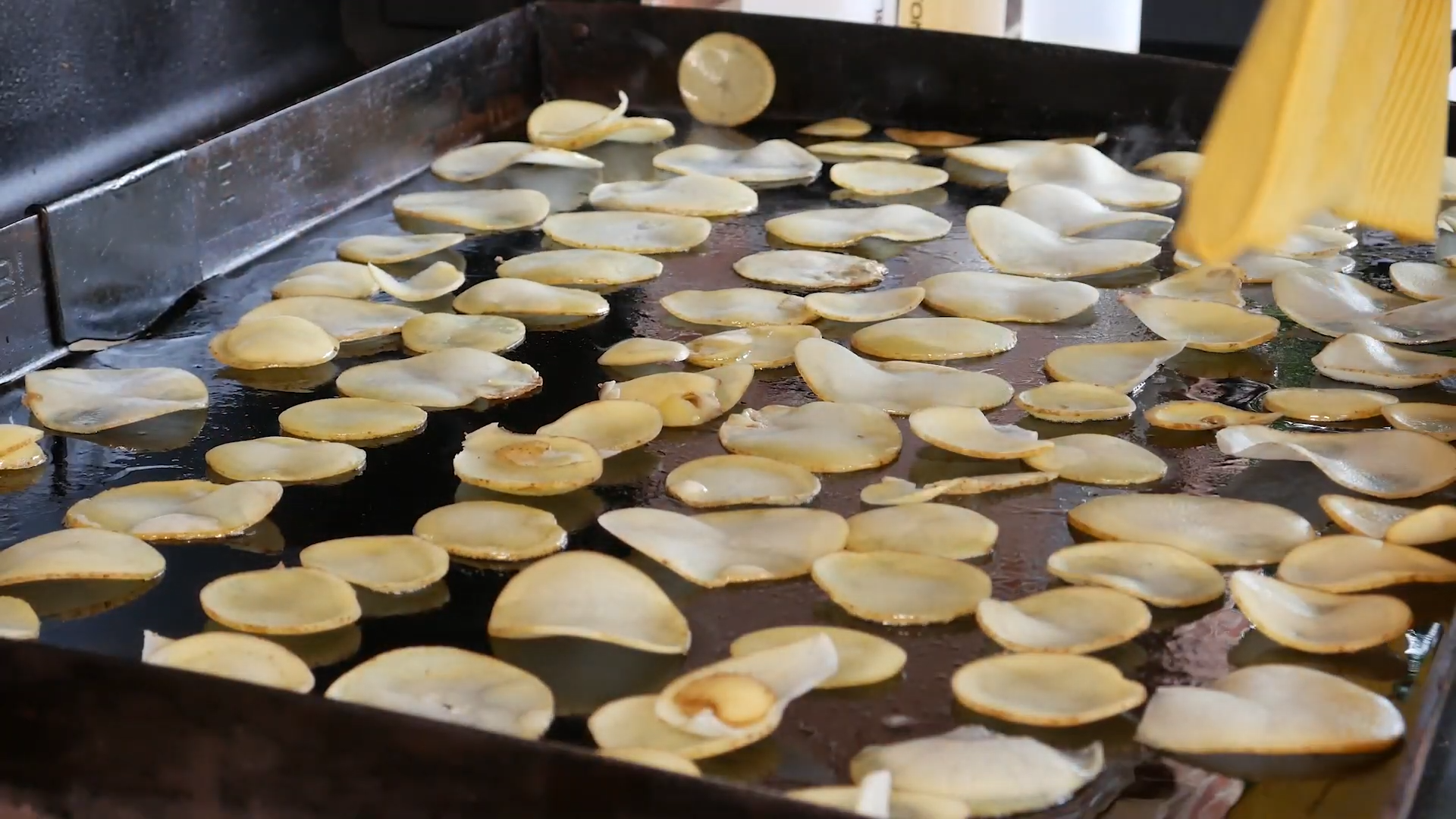 Golden, crunchy chips cooked to perfection on the griddle