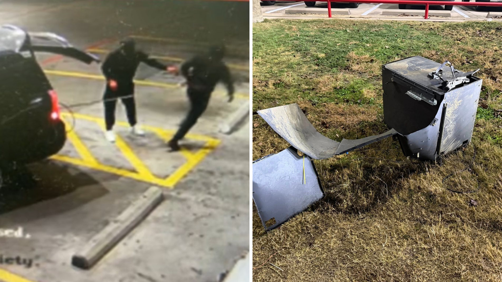 Video shows suspects use stolen SUV to rip out ATM, destroying North ...