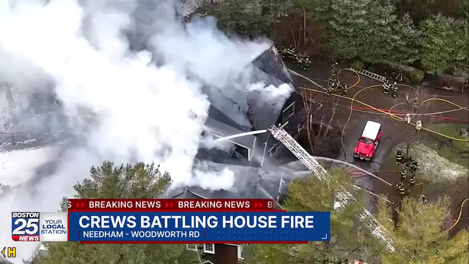 Firefighters battle smoky conditions during house fire in Needham