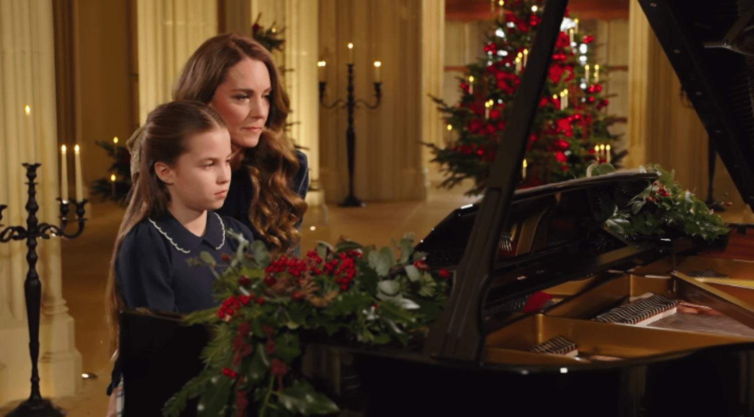 Kate Middleton and Princess Charlotte play the piano together to celebrate Christmas<br><br>
