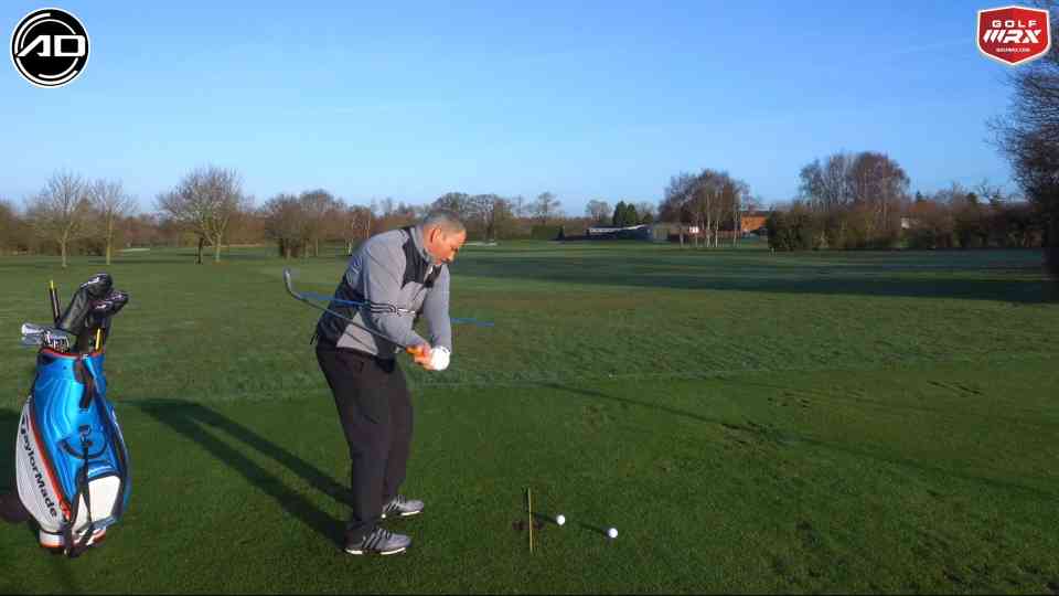 Alistair Davies teaches a golf drill for low-point control