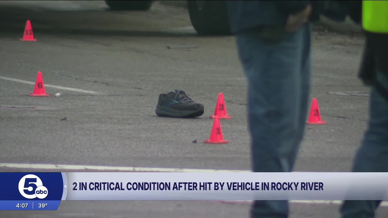 2 in critical condition after they were struck by vehicle in Rocky River