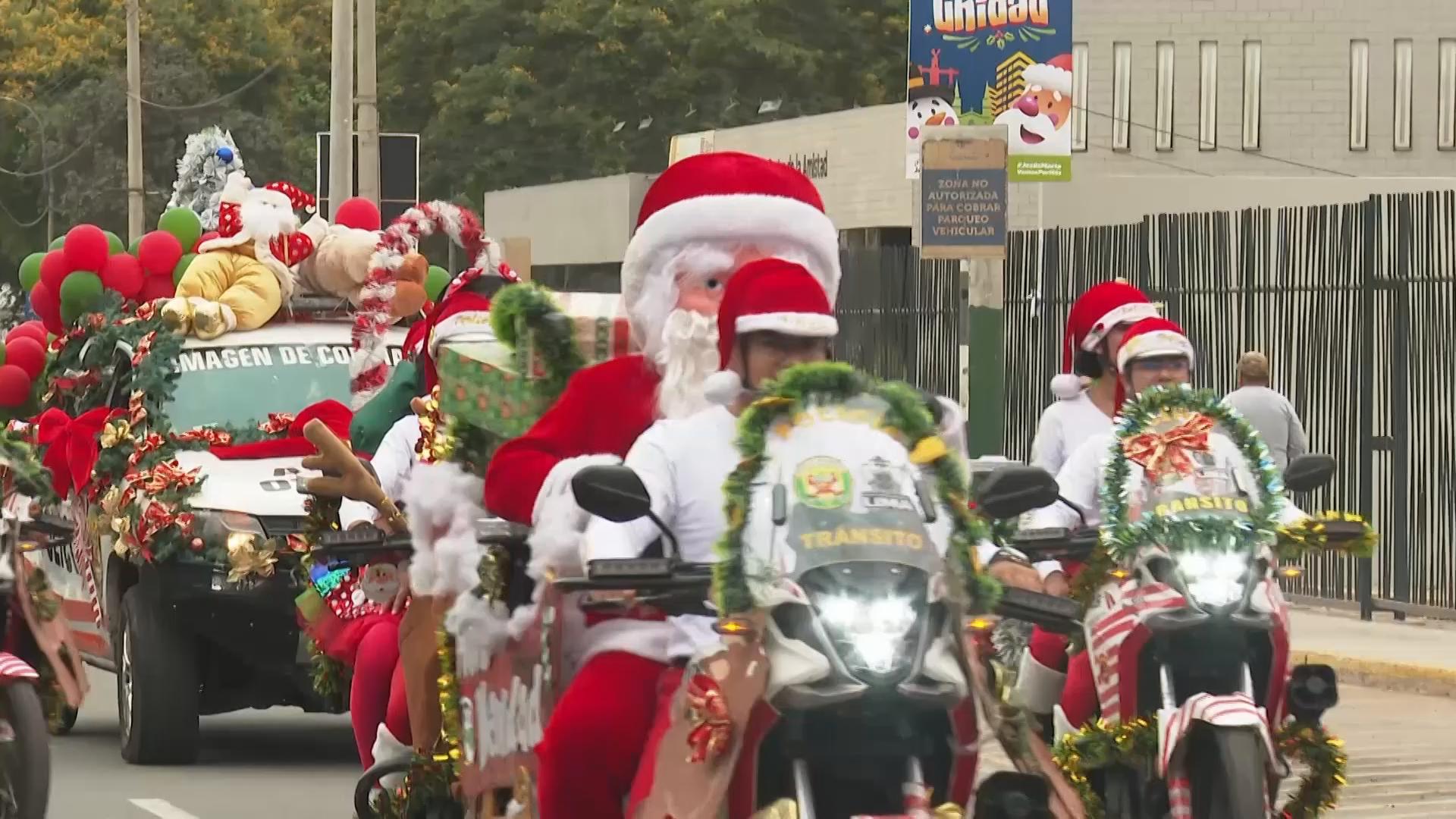 Peru's National Police drive the streets of Lima in costume for ...