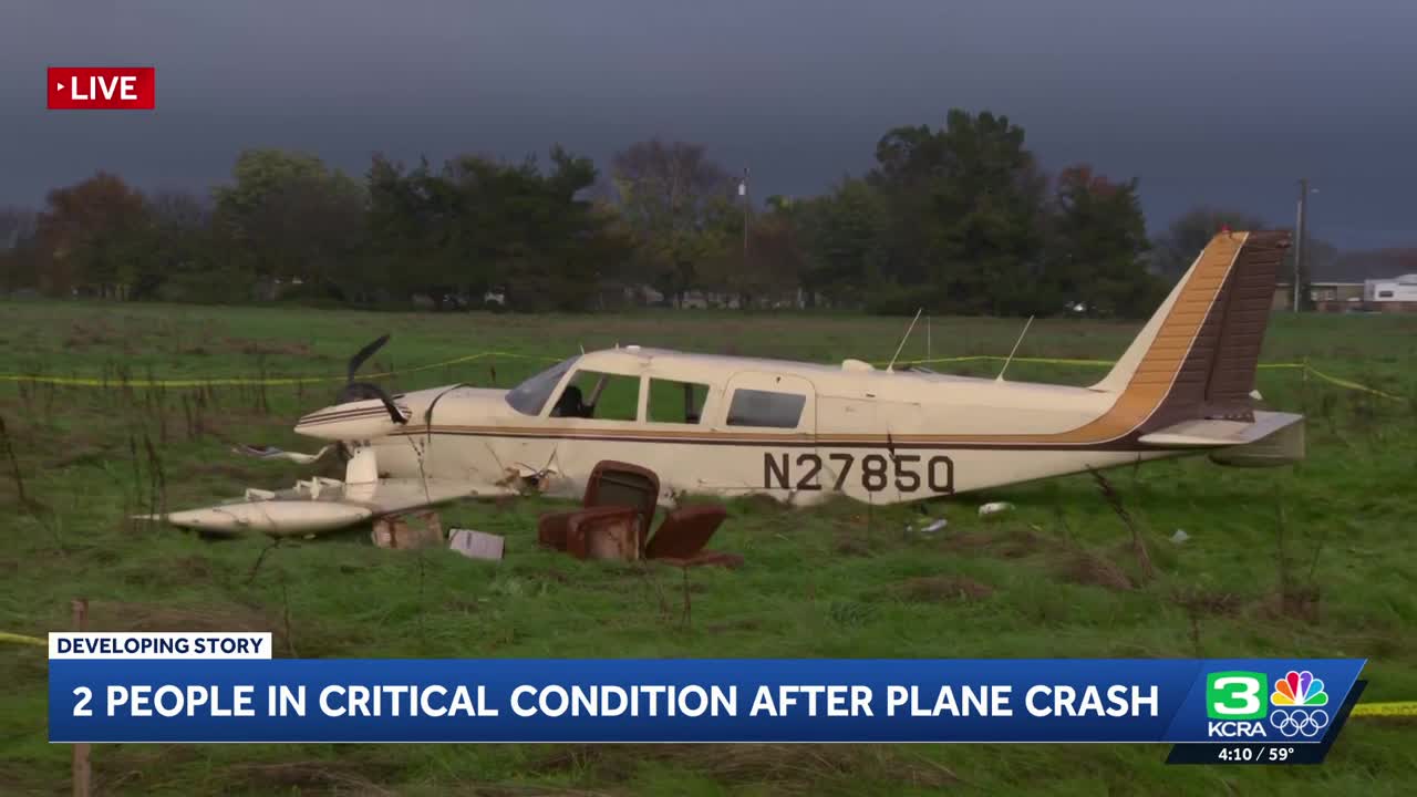 2 people in critical condition after plane crash in Rio Linda