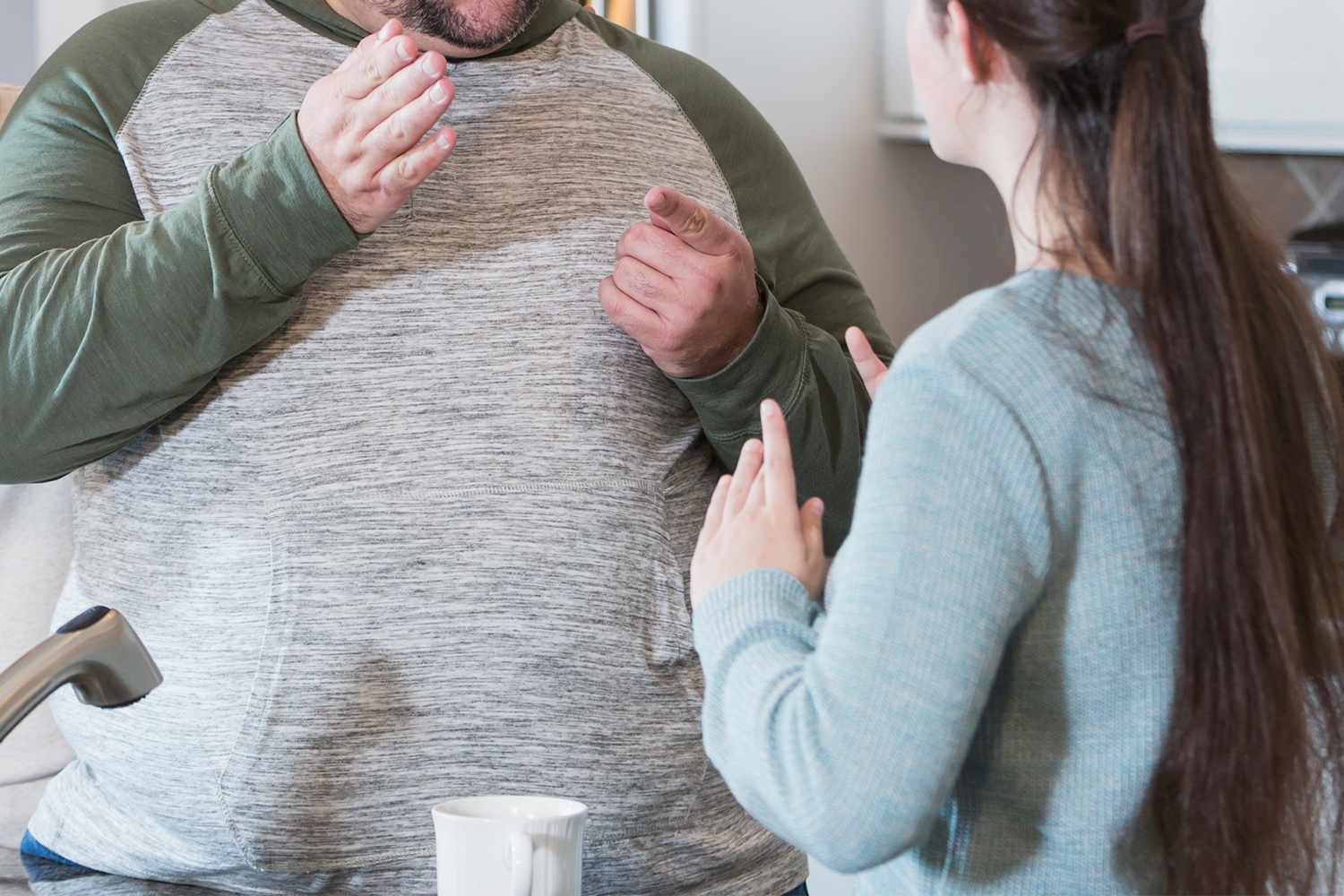 Wife tells husband she's 'into big bellies' after he gains 70 lbs