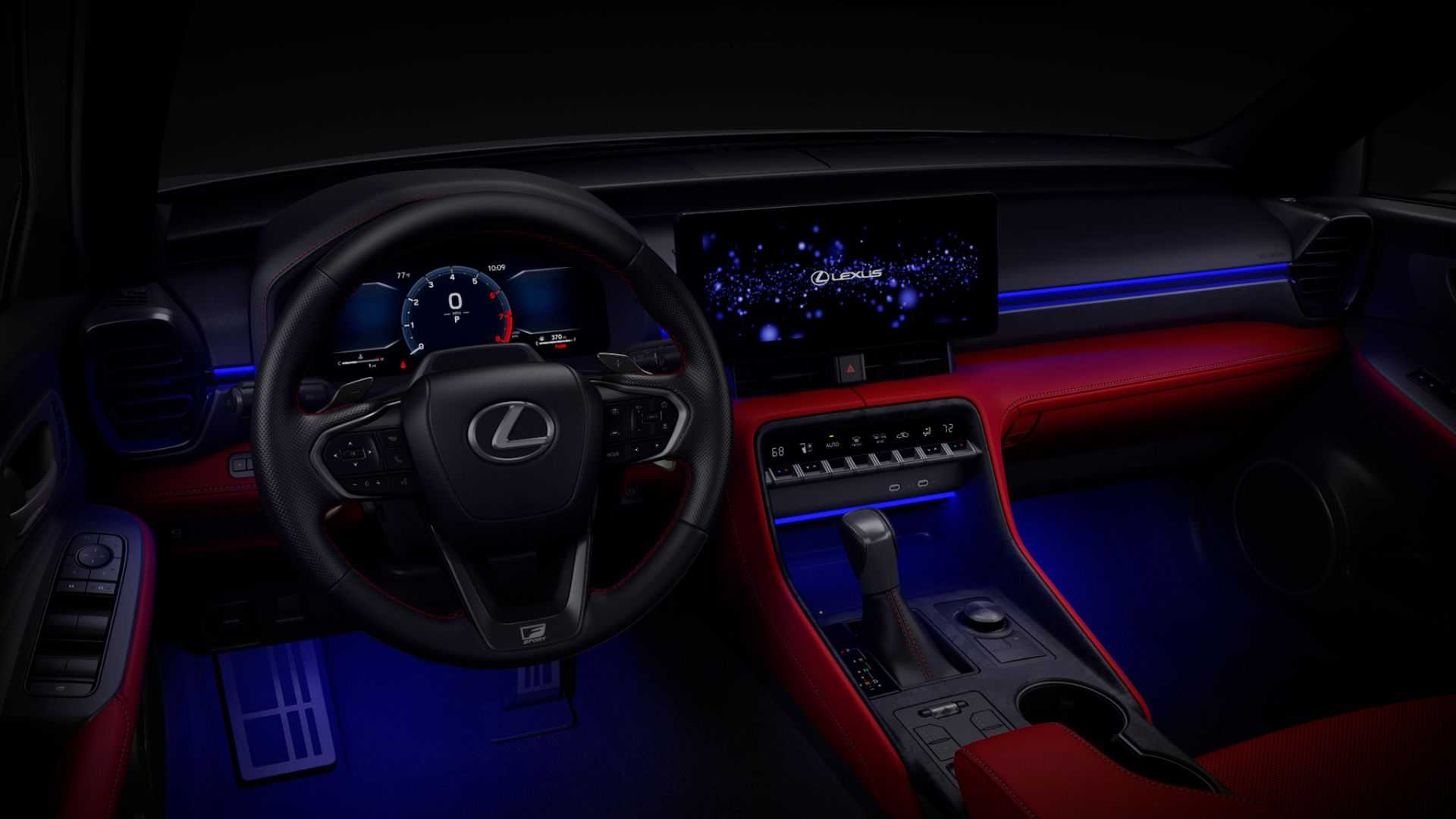 Shot of the newly designed dashboard in the 2026 Lexus IS 350.