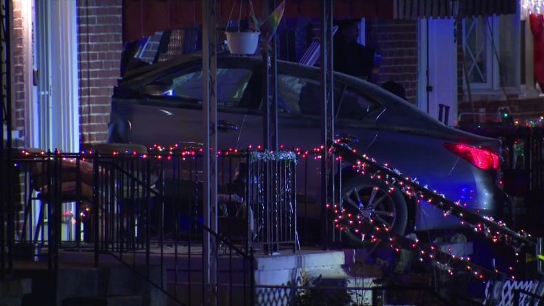 Man shot inside vehicle that crashed into West Baltimore home, police say