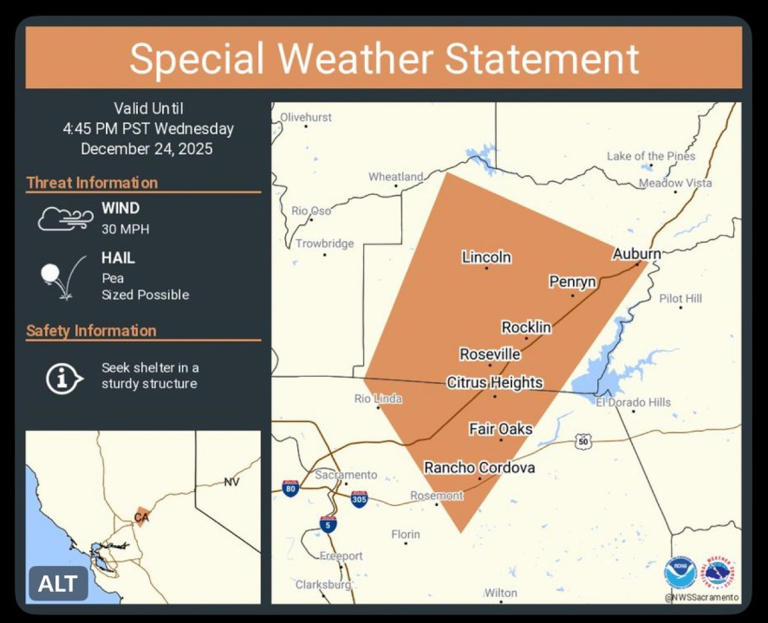 National Weather Service issues threat warning for hail, strong wind in ...