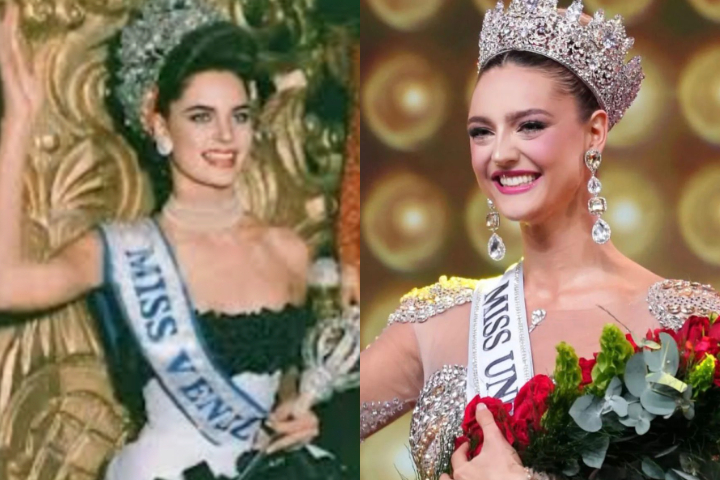 Andreina Goetz, mãe de Clara, venceu o Miss Venezuela em 1990, 35 anos antes da filha. -Montagem/Reproduc?a?o Redes Sociais/@claravegasgoetz 