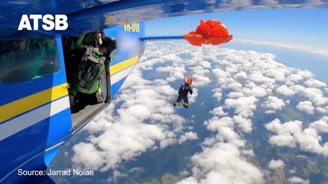 Skydiver cuts himself free after chute became caught on plane’s tail<br><br>