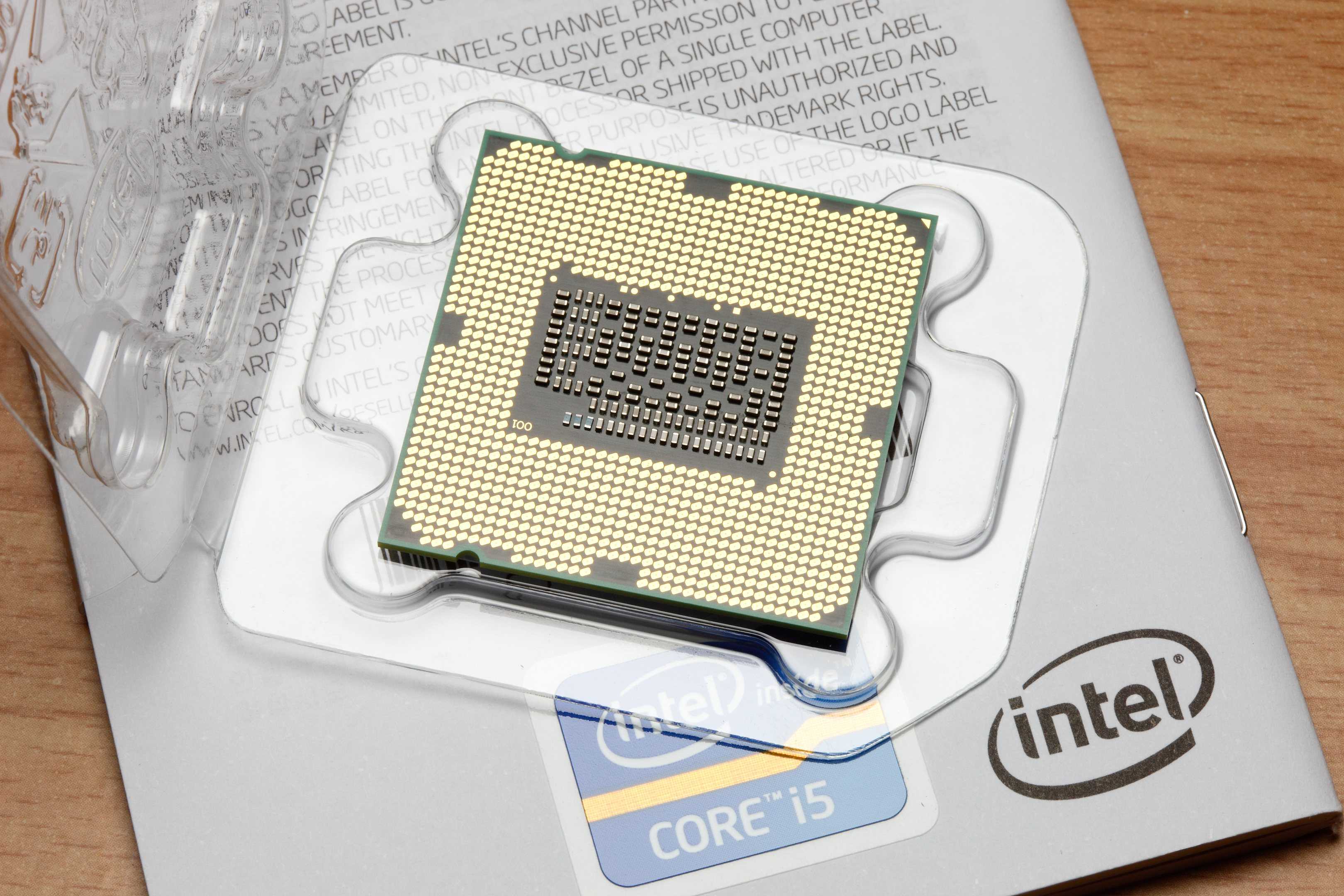 Close up of the pins of Intel Core i5 2500K CPU