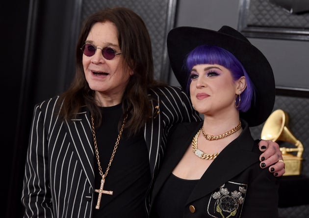 Ozzy Osbourne, left, and Kelly Osbourne arrive at the 62nd annual Grammy Awards at the Staples Center on Jan. 26, 2020 in Los Angeles.