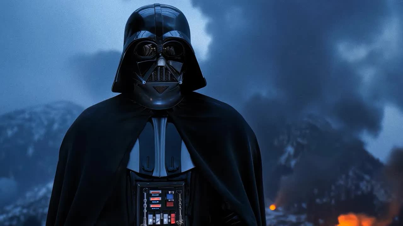 Darth Vader confronted by Kratos