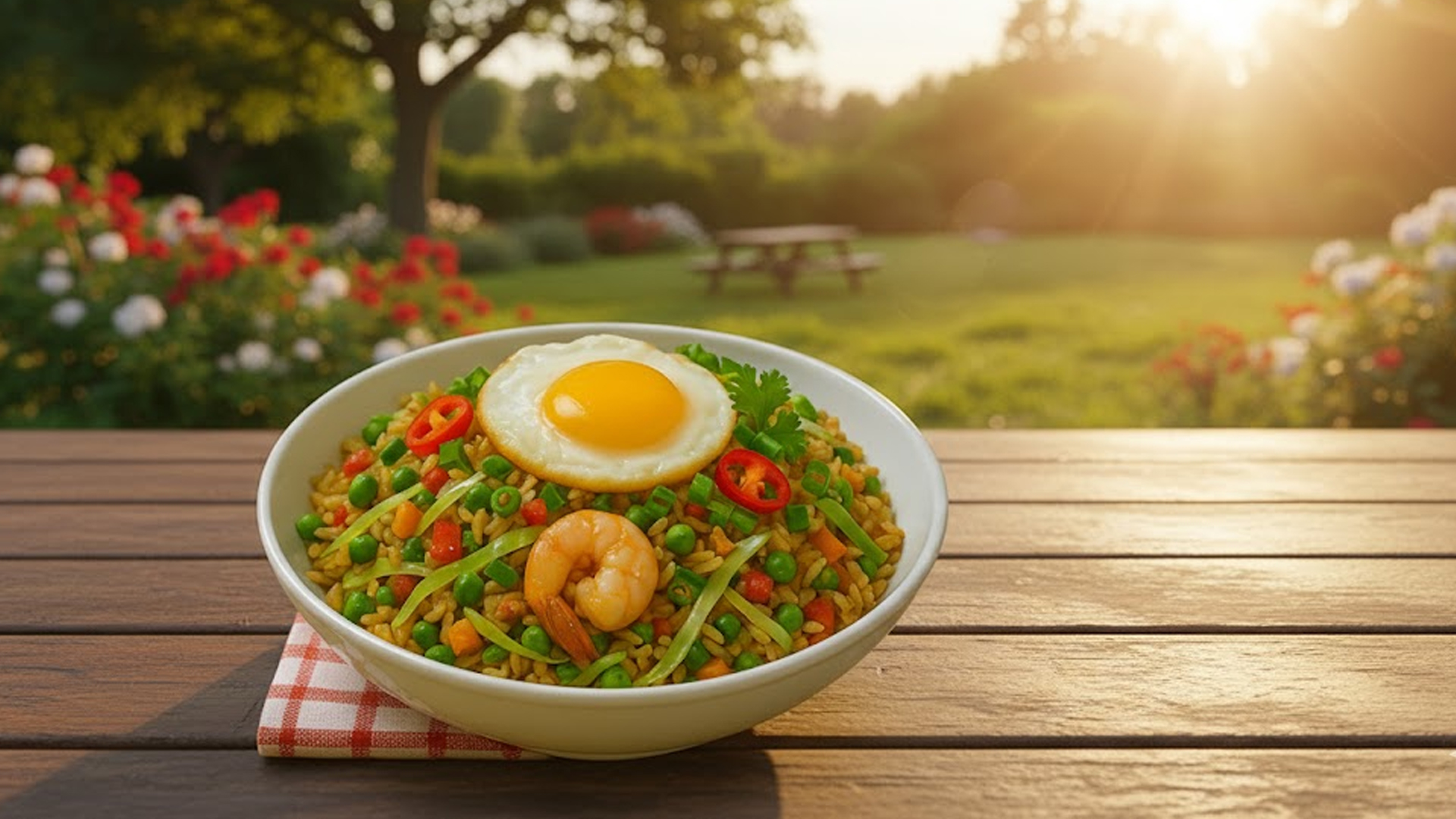 Yang Chow fried rice packed with color and flavor