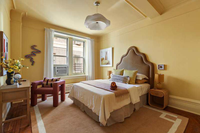 He transformed these bedrooms with punchy pink and yellow paint