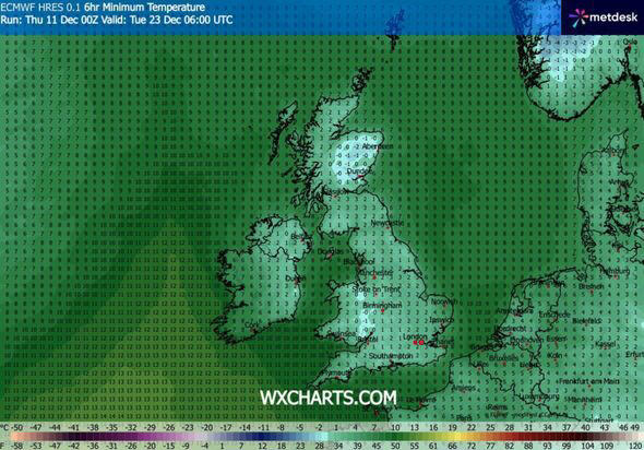 UK snow maps turn icy blue as blizzards and -2C freeze hit Britain