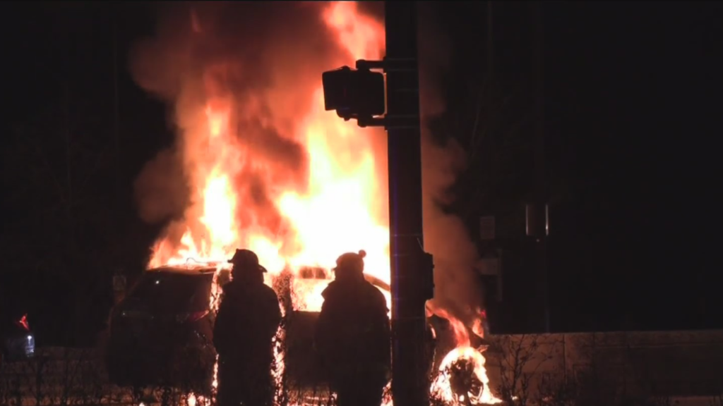 1 dead after fiery crash near 63rd Street Beach