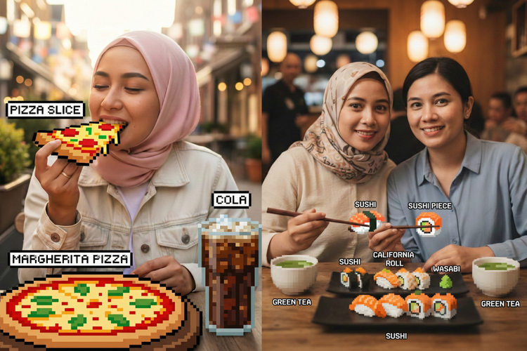 Foto pixel makanan ala Minecraft jadi viral, cukup satu prompt Gemini AI
