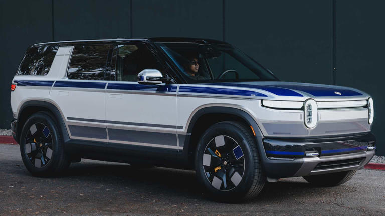 Rivian finally caves, gives the R2 SUV a Star Wars R2-D2 paint job
