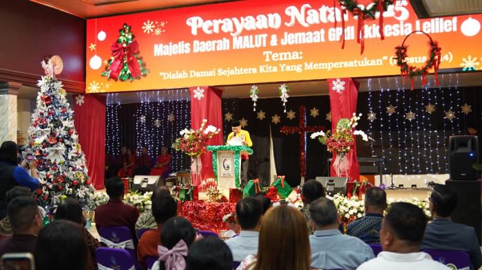 Sarbin Sehe Hadiri Perayaan Natal 2025 GPdI Lelilef Sawai Halmahera Tengah