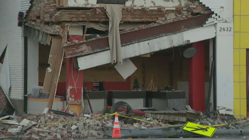 Car crashes into building in Santa Monica causing significant damage
