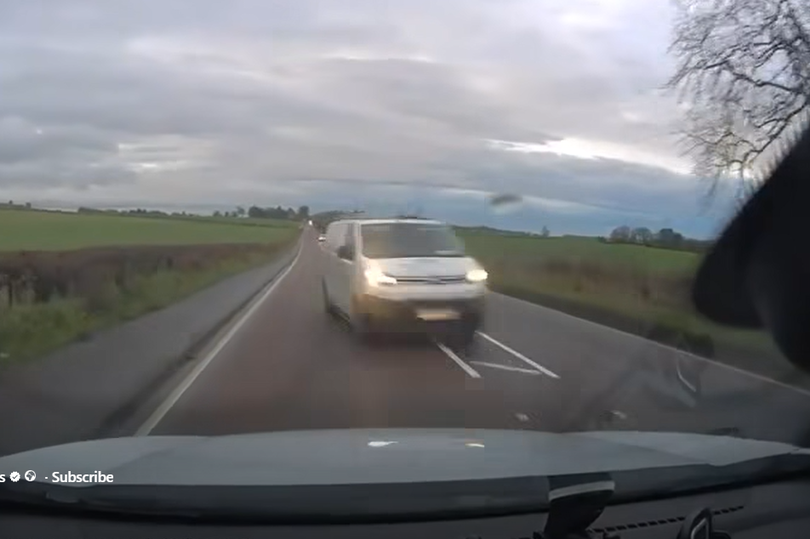 Terrifying dashcam footage shows van narrowly avoid horror head-on ...