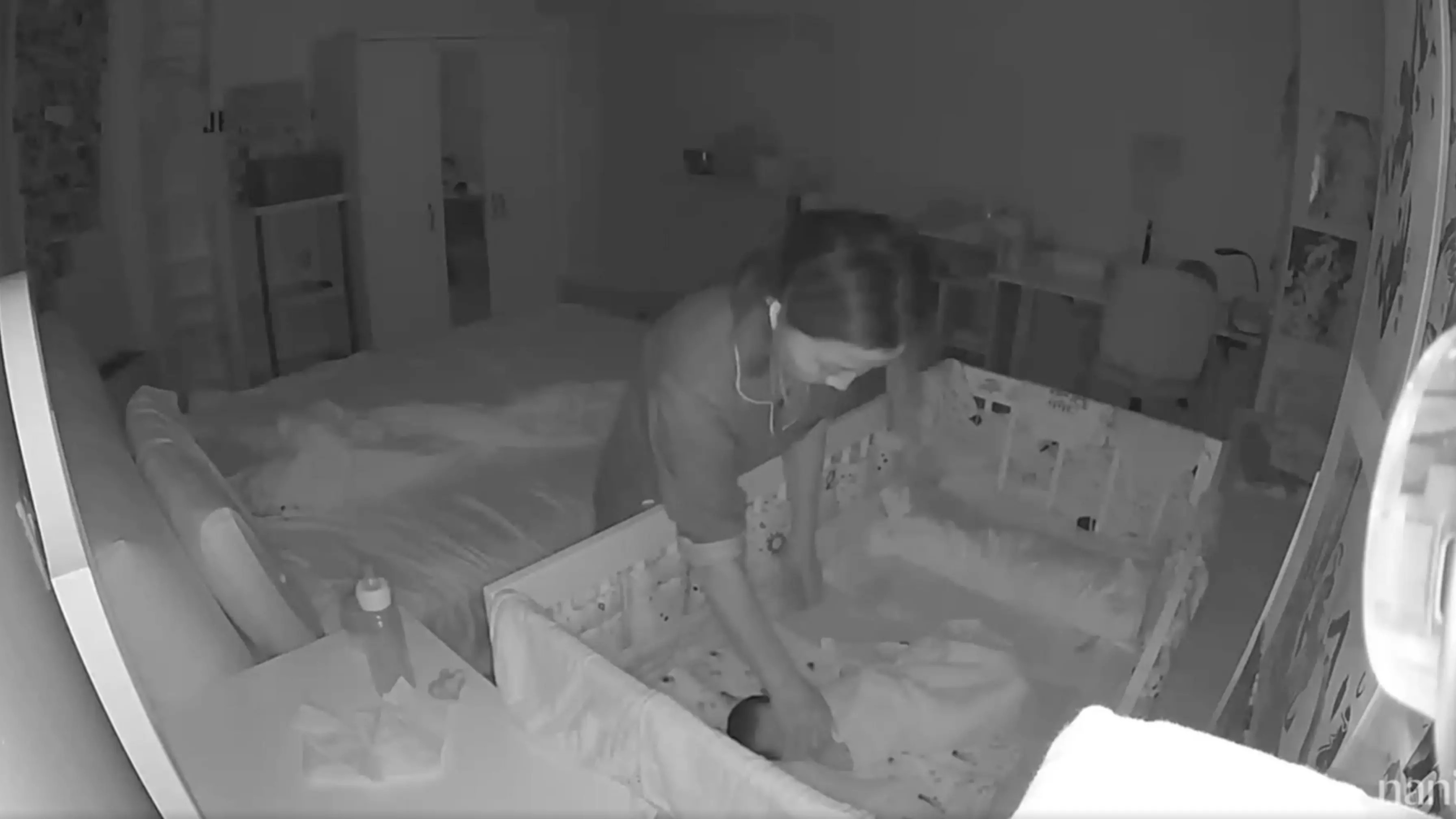 New parents see a horrific sight when they check the nanny cam