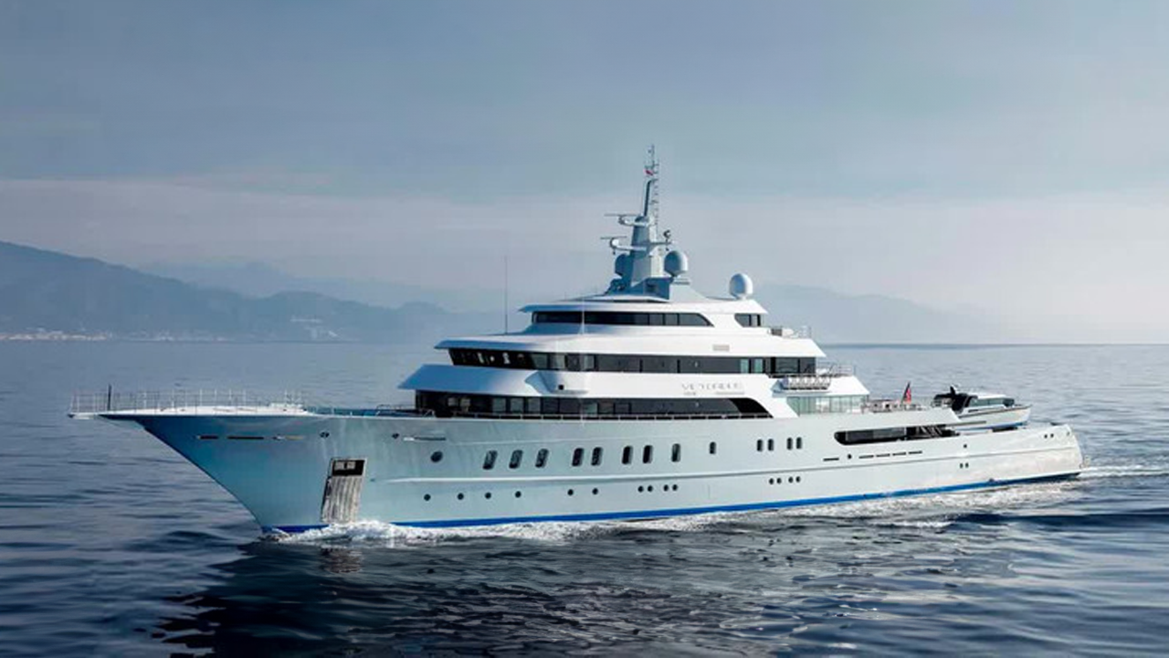 An indoor swimming pool sets this $110 million megayacht apart