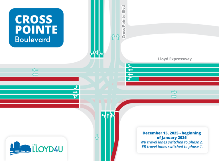Lane shift planned for Burkhardt and Cross Pointe intersections