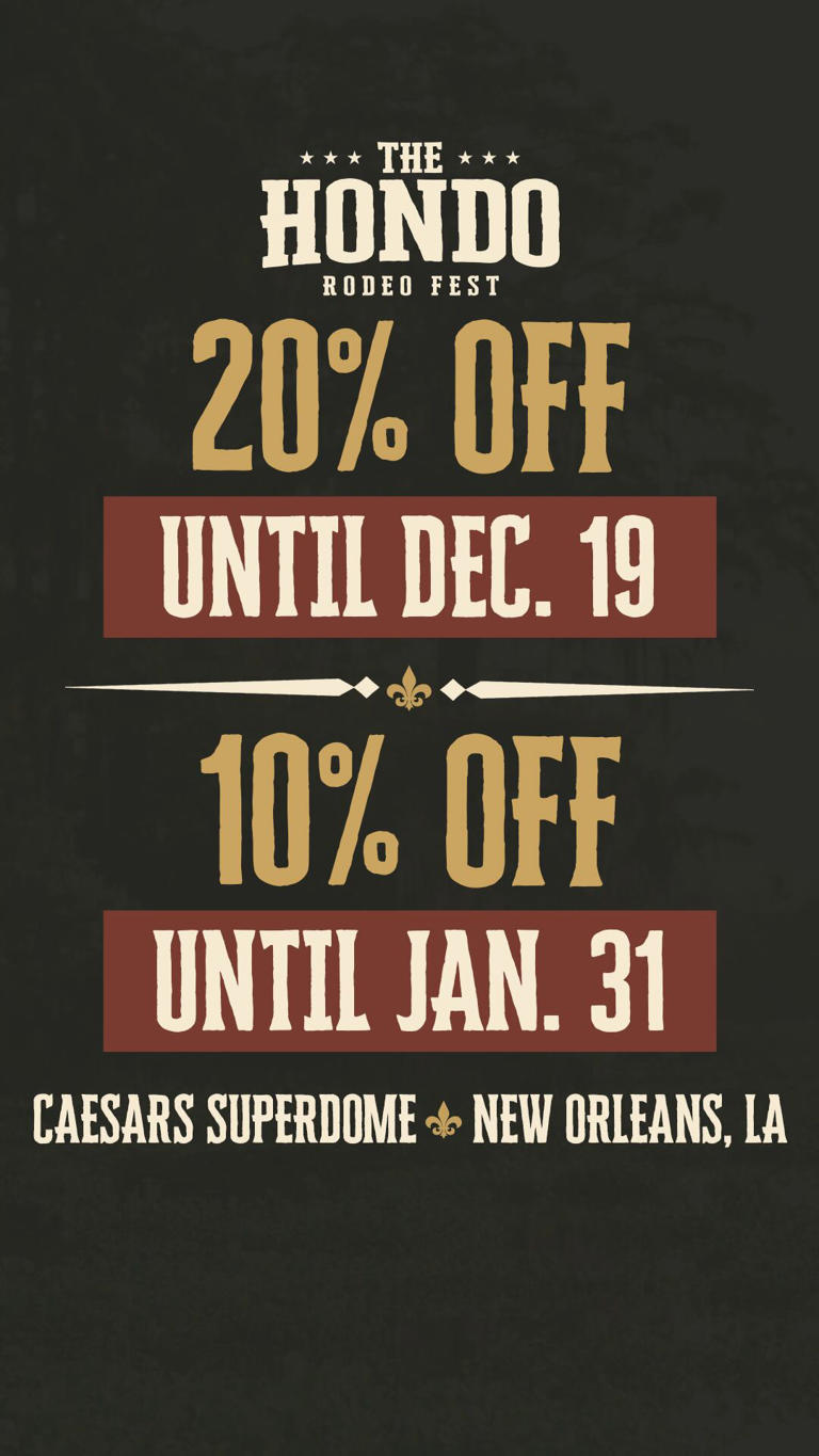 Hondo Rodeo Fest tickets now on sale for 2026 New Orleans Superdome event
