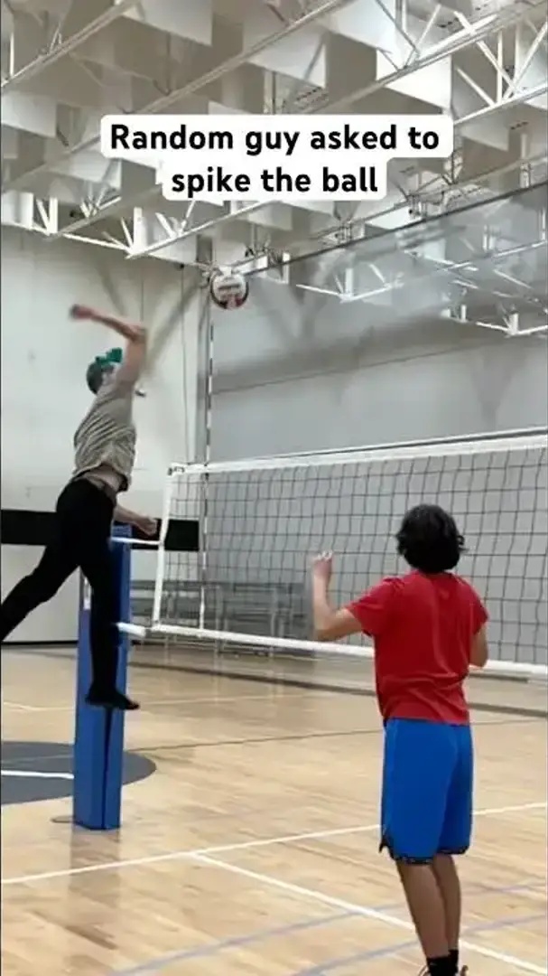 Jordan Kilganon: Random stranger destroys volleyball spike