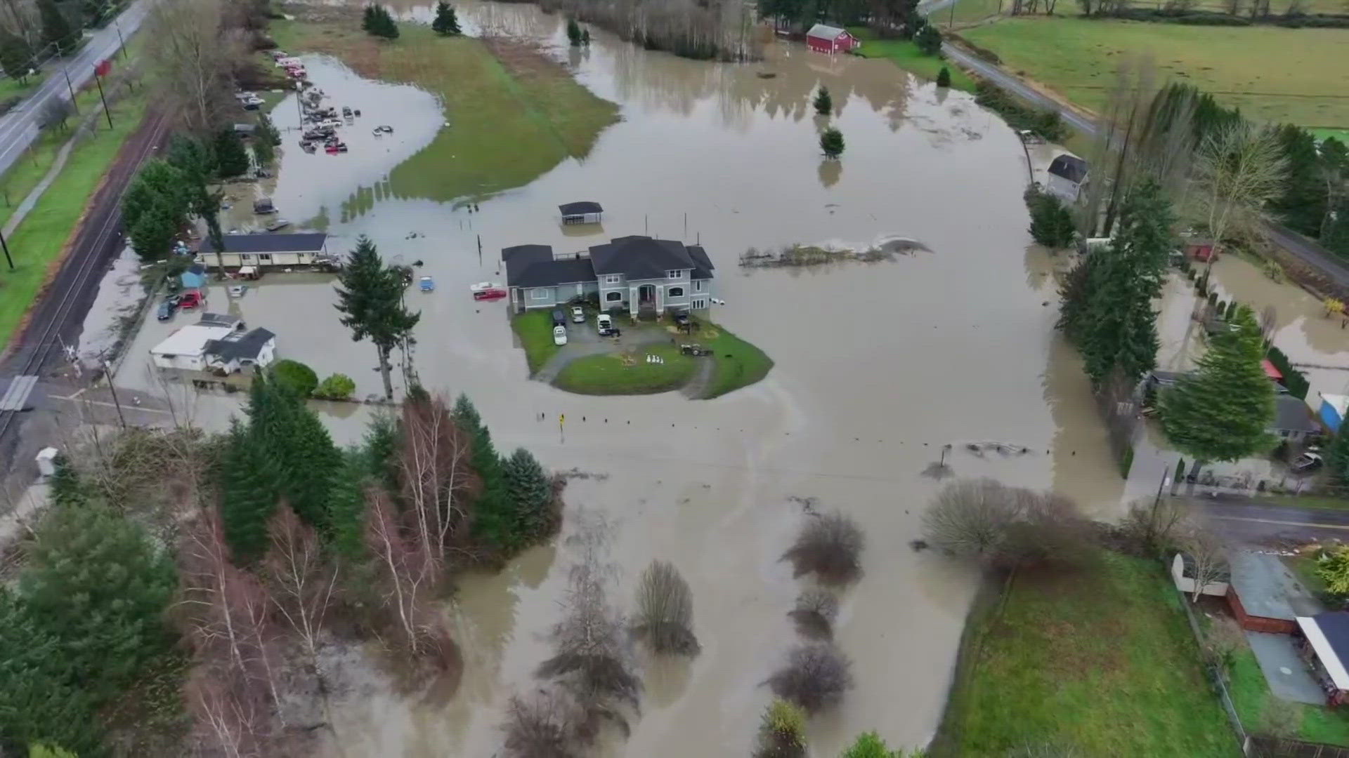 New video of Washington state floods after severe storm brings record ...
