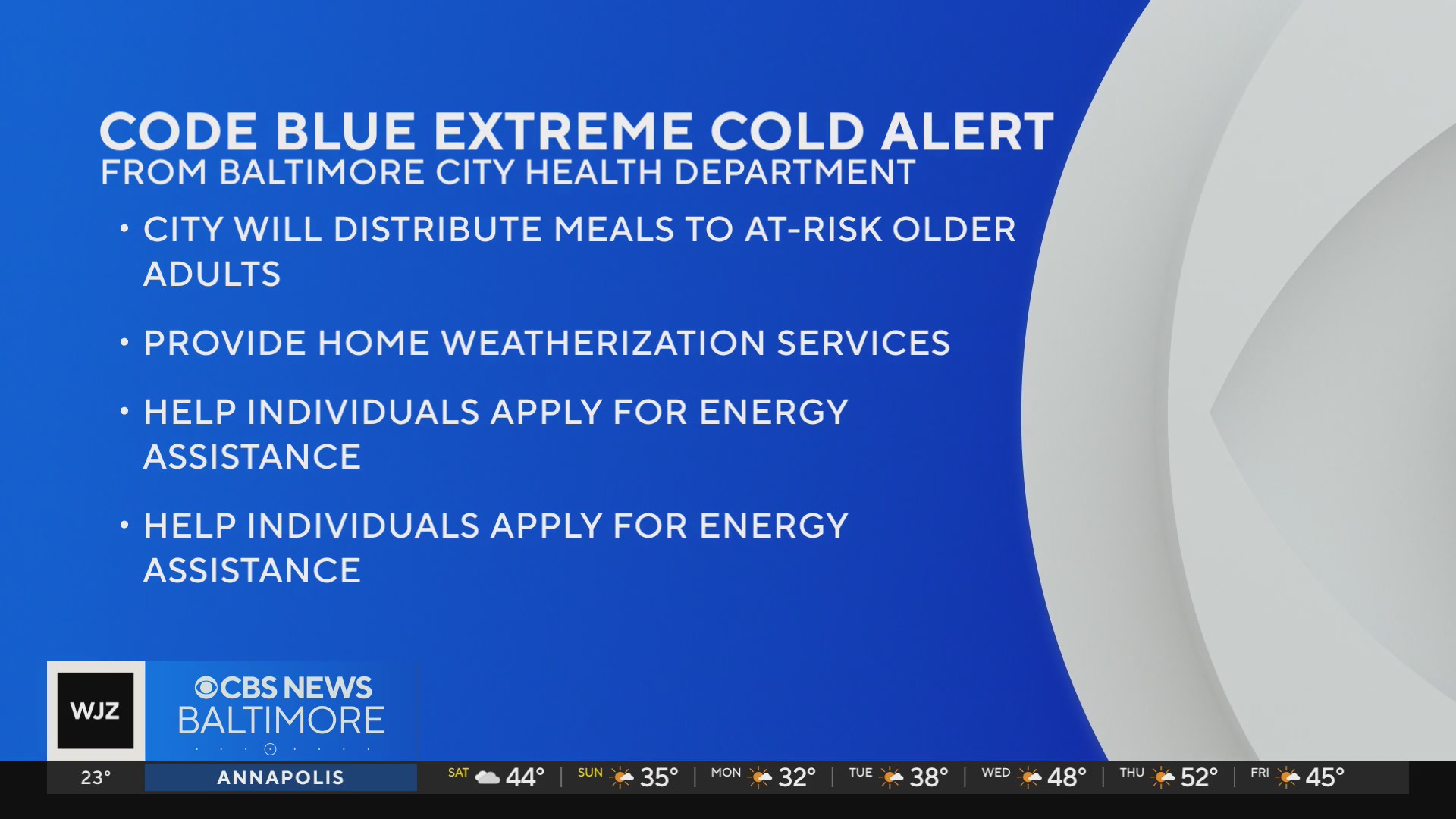 Baltimore issues first Code Blue warning for 2025-26 winter season